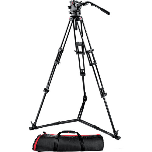 Manfrotto 526 Pro Fluid Video Head+545B Pro Alu Video Tripod+MBAG100PN (526,545BK)