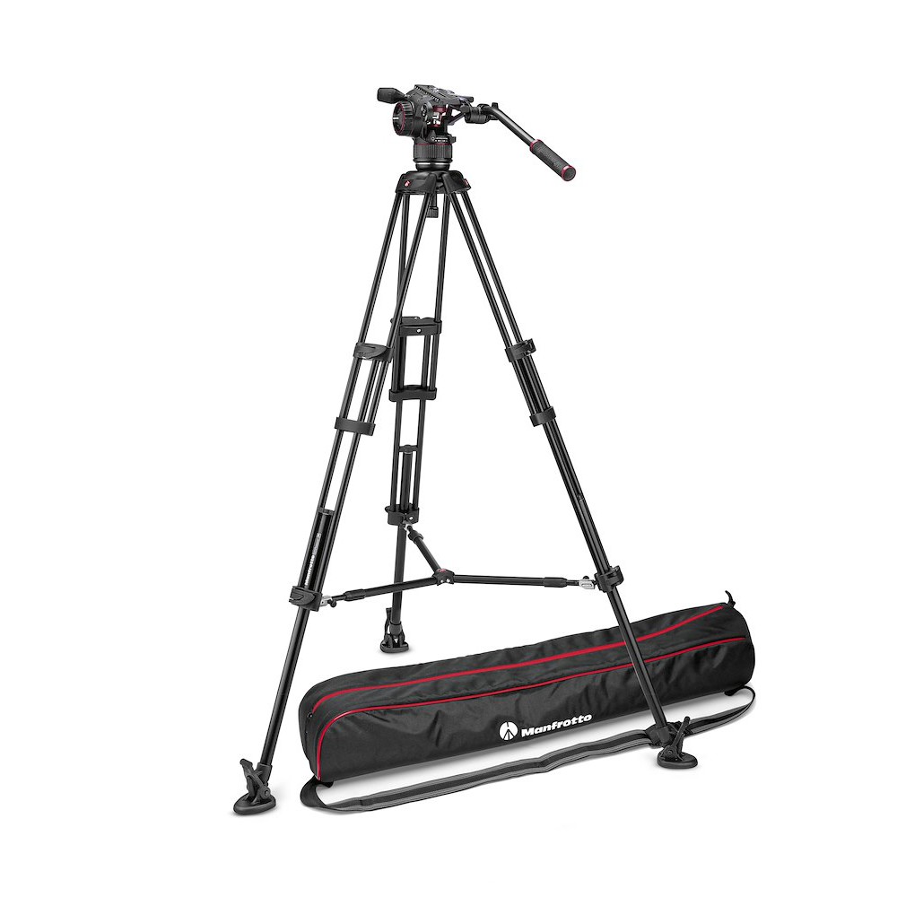 Manfrotto Nitrotech N8 Video Head with Aluminium Twin Leg Tripod (MVKN8TWINMUS)