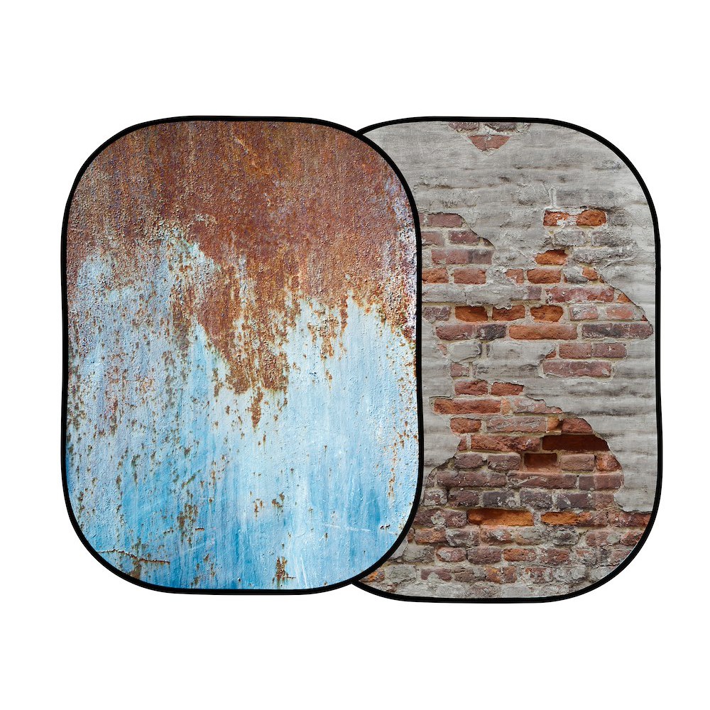Lastolite Urban Collapsible 5' X7' (1.5X2.1M) Rusty Metal/Plaster Wall LL LB5713