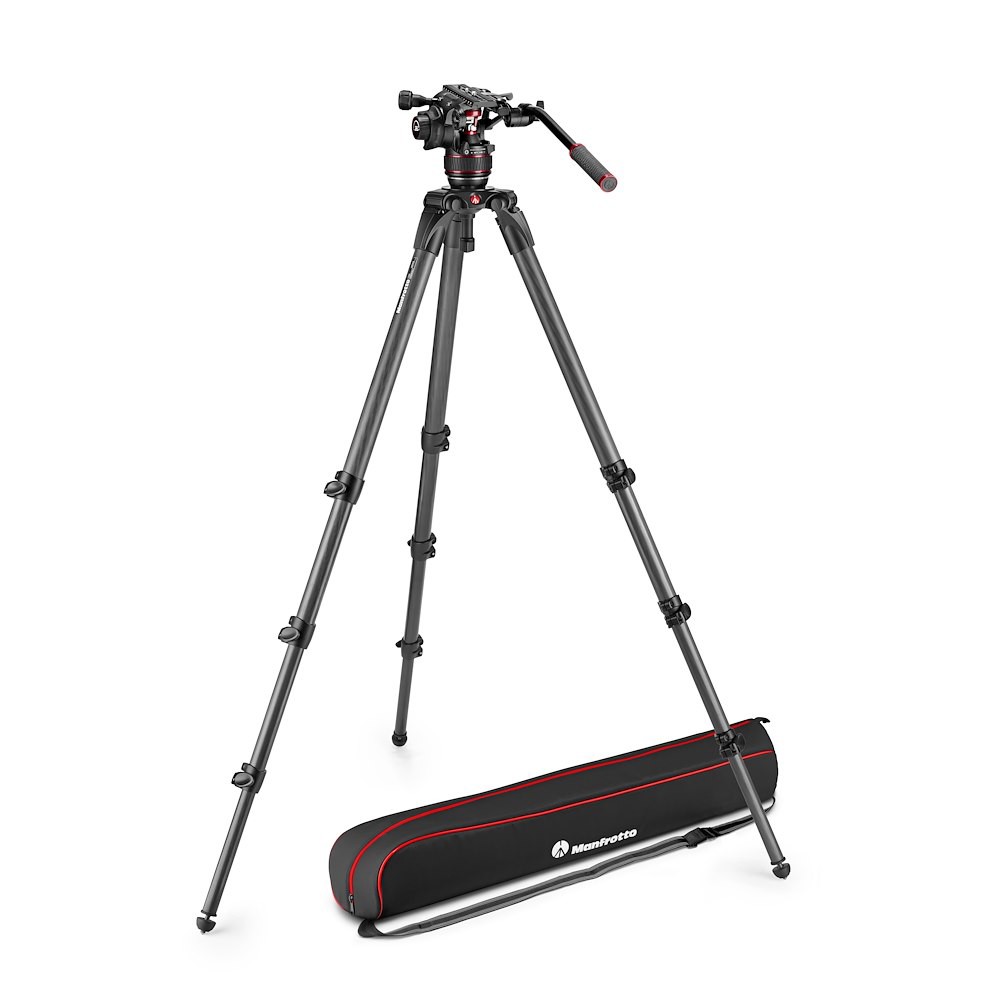 Manfrotto Nitrotech 608 video head, CF Tall Single Legs Tripod (MVK608CTALLUS)