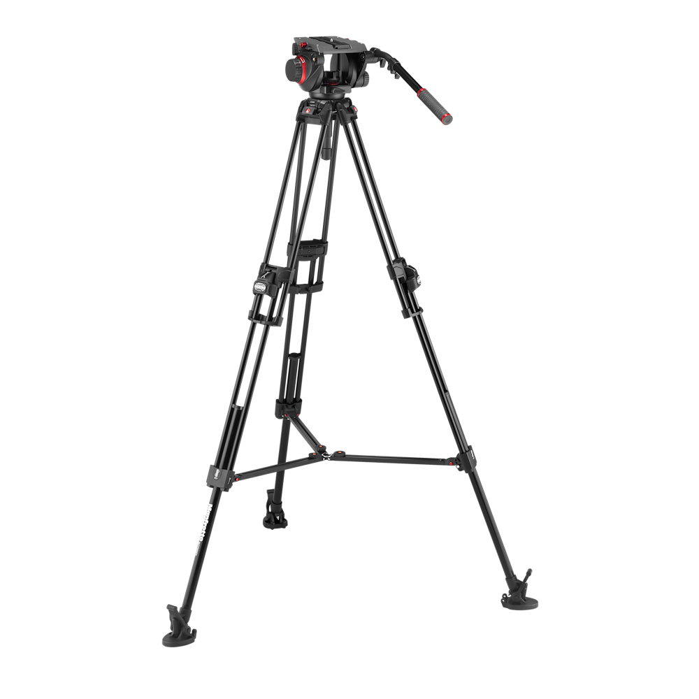Manfrotto 509 Pro Video Head with 645 Fast Twin Alu Tripod (MVK509TWINFAUS)
