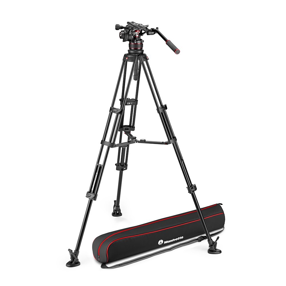 Manfrotto Nitrotech 612 Fluid Video Head with Aluminium Twin Leg Tripod (MVK612TWINMAUS)