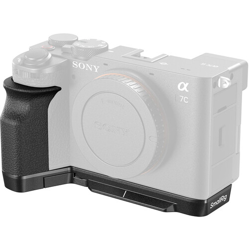 SmallRig L-Shape Mount Plate with Handle for Sony A7C II/A7CR: Wooden/Silicone Grip, Built-in Arca Plate