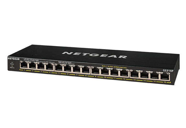 Netgear Unmanaged PoE+ Essentials Switch (GS316P)