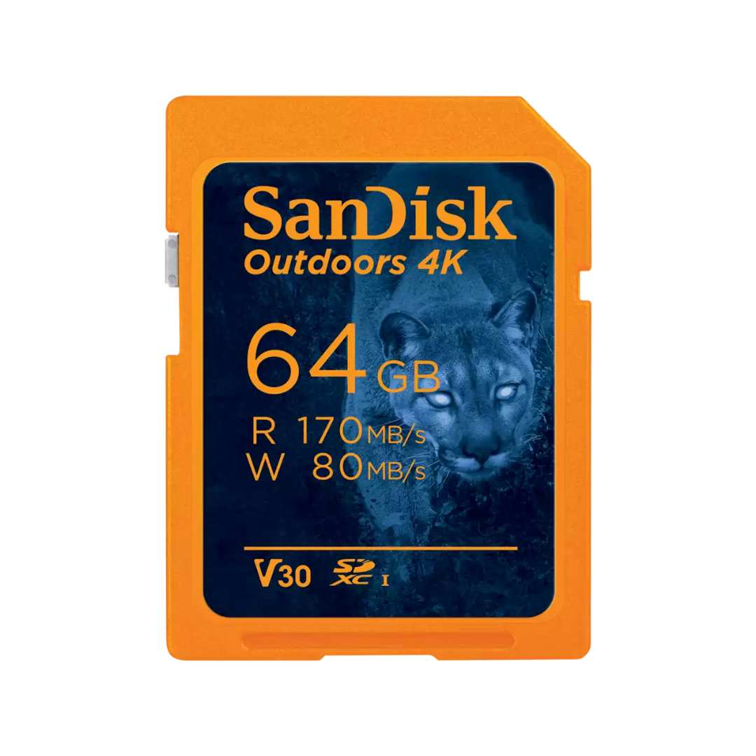 SanDisk Outdoors 4K SD UHS-I Card - 64GB (Orange)