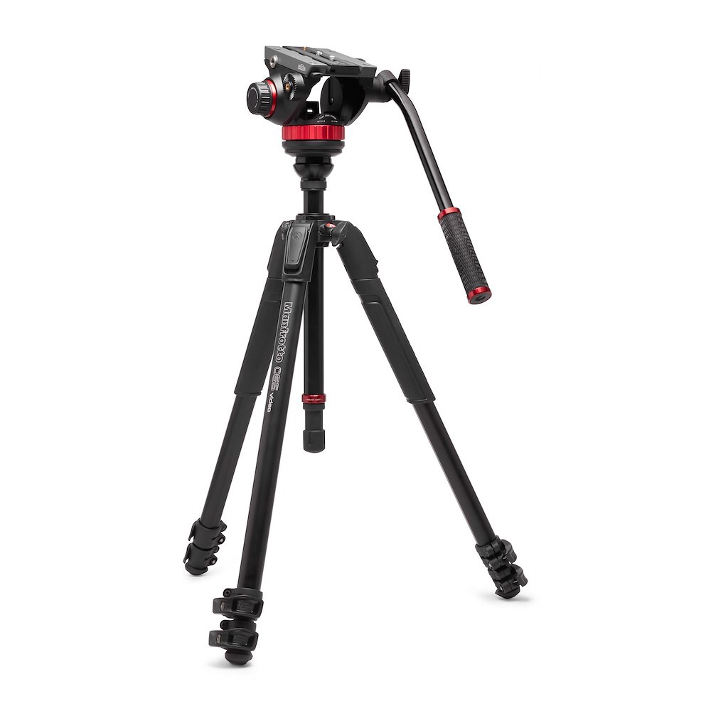 Manfrotto 502 Fluid Video Head Flat Base with 055 Video Alu Tripod (MVK502055XPRO3V)