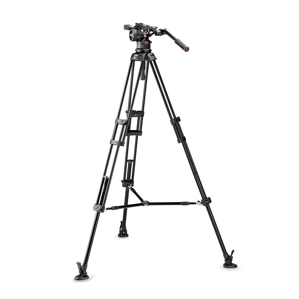 Manfrotto Nitrotech N12 Video Head with Aluminium Twin Leg Tripod (MVKN12TWINMUS)