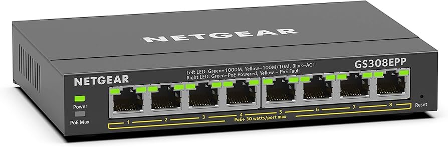 Netgear Easy Smart Managed Essentials Switch (GS308EPP)