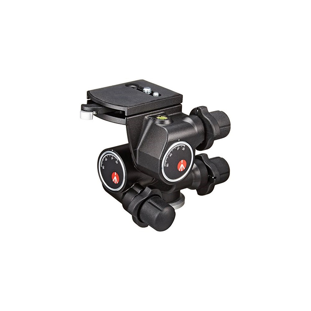 Manfrotto 410 Junior Geared Tripod Head, easy to use ergonomic knobs