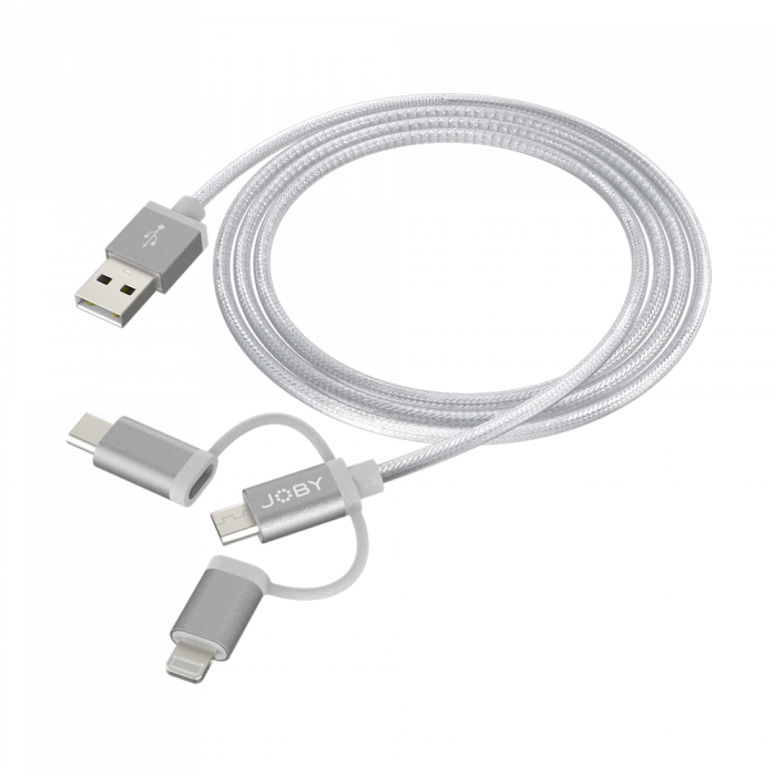 JOBY Charge and Sync Cable 3-in-1, 1.2m Space Grey SKU JB01818-BWW